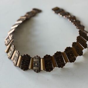 Vintage-Inspired Copper or Brass metal Link Statement Waist Belt